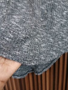 Marled Knit Lace-Up V-Neck Top