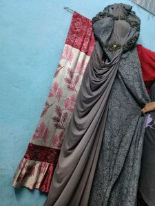 Elegant Grey Embellished Gown