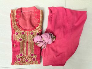 Pink Embroidered Kurta Set