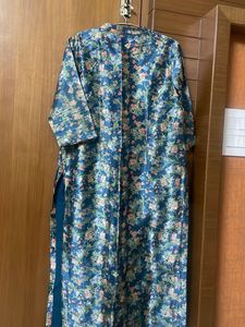 Pure Silk Floral Print Kurta