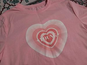 Pink kawai Graphic Heart T-Shirt