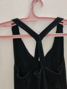 Sleek Black Racerback Dress