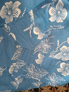 Blue Floral Cotton kurta set with Palazzo