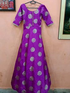 Stunning Purple Brocade Gown