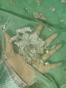 Elegant Green Embroidered Saree