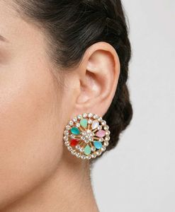 Colorful Gemstone Stud Earrings
