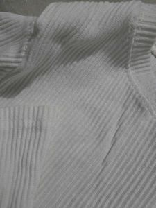 White Ribbed Long Sleeve Top