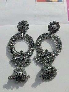 Oxidised Jhumka Earrings