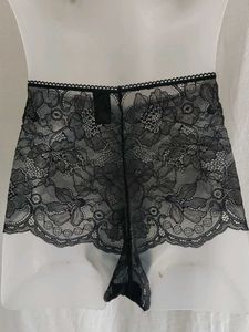 victoria's secret Black Lace High-Waisted Briefs