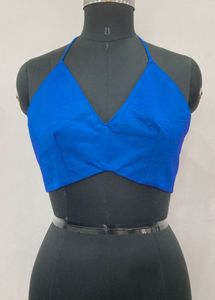 Royal blue  silk blend blouse