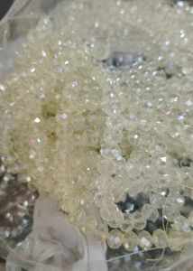 10 Cream Colour Crystal Beads String