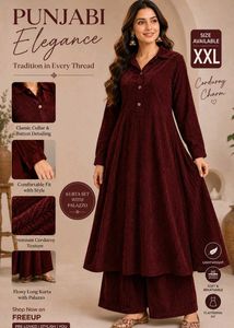 Maroon Dress with Palazzo Set | Worn Once