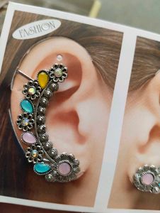 2 pair  Ear Cuff with Gemstones