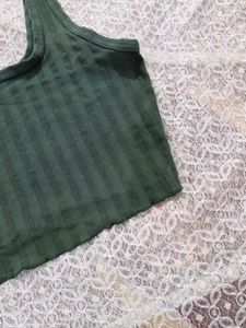 Ribbed Square Neck Crop Tank Top