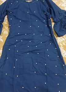 Blue Pearl Embellished Co-ord Set With Des