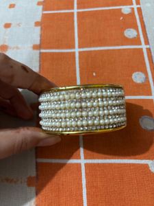 Elegant Pearl &amp; Crystal Bangle