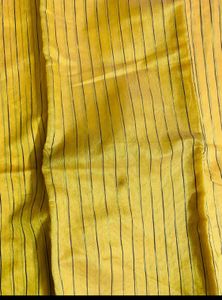 Elegant Yellow Striped Saree