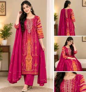 Vibrant Pink Kurta Set with Dupatta
