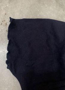 Navy Blue Puff Sleeve Top