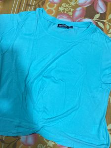 Crop Top In Sea Green Colour