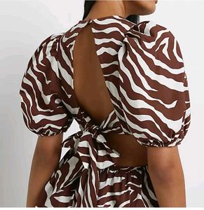 Trendy Zebra Print Cut-Out Mini Dress