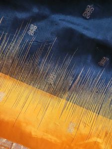 Elegant Black &amp; Orange Gold Saree