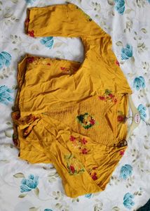 Yellow Embroidered top Set