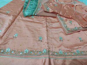 Elegant Peach rajputi poshak
