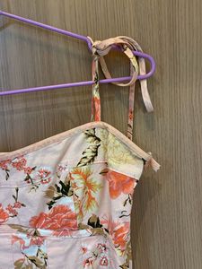 Pink Floral Tie-Up Top 🌸