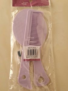 Comb with Mirror - Purple