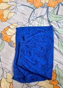 Blue Shorts with Umbrella Print