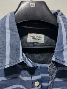 Tommy Hilfiger Striped Denim Shirt size M 40inch