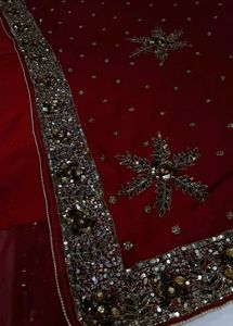 Beautiful dark red saree