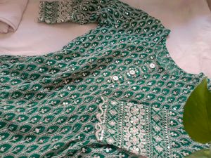 elegant green Georgette kurti