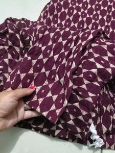 Stylish Maroon Geometric Print Kurta Set
