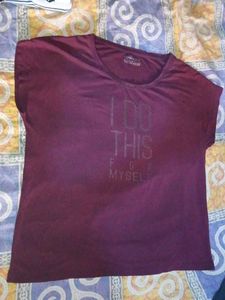 Maroon "I DO THIS FOR MYSELF" Graphic T-Shirt