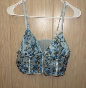Light Blue Embroidered Bralette Top