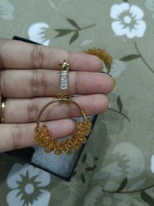 Sparkling Hoop Earrings with Charms