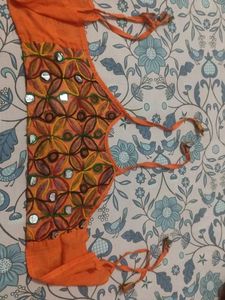 Orange chniya choli Embellished Border for baby gi