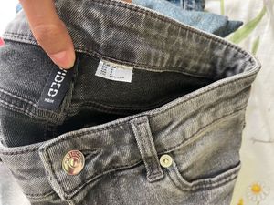 Flared Gray Denim Jeans | h&amp;M