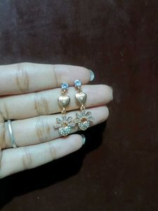 Korean sparkling Heart Dangle Earrings