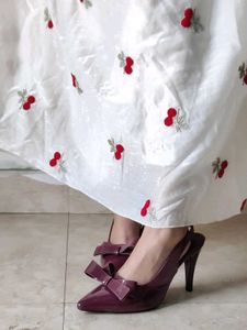 Burgundy Bow Heels