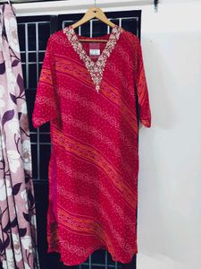 Pink Bandhej 3 pcs Set
