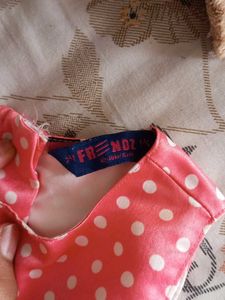 Cute Pink Polka Dot Dress with Bow