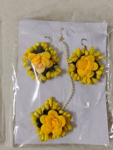 Haldi Ceremony Yellow Earrings Pack Of 2