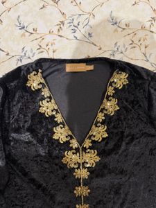 velvet kurta set