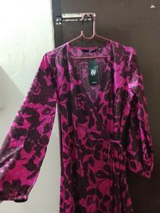 Stylish Floral Wrap Dress