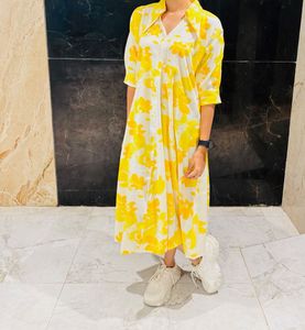 Yellow Floral Print Kurta