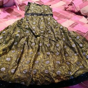 Elegant Peacock Print Gown