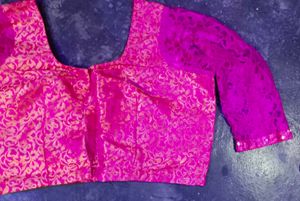 Vibrant Pink Brocade Blouse